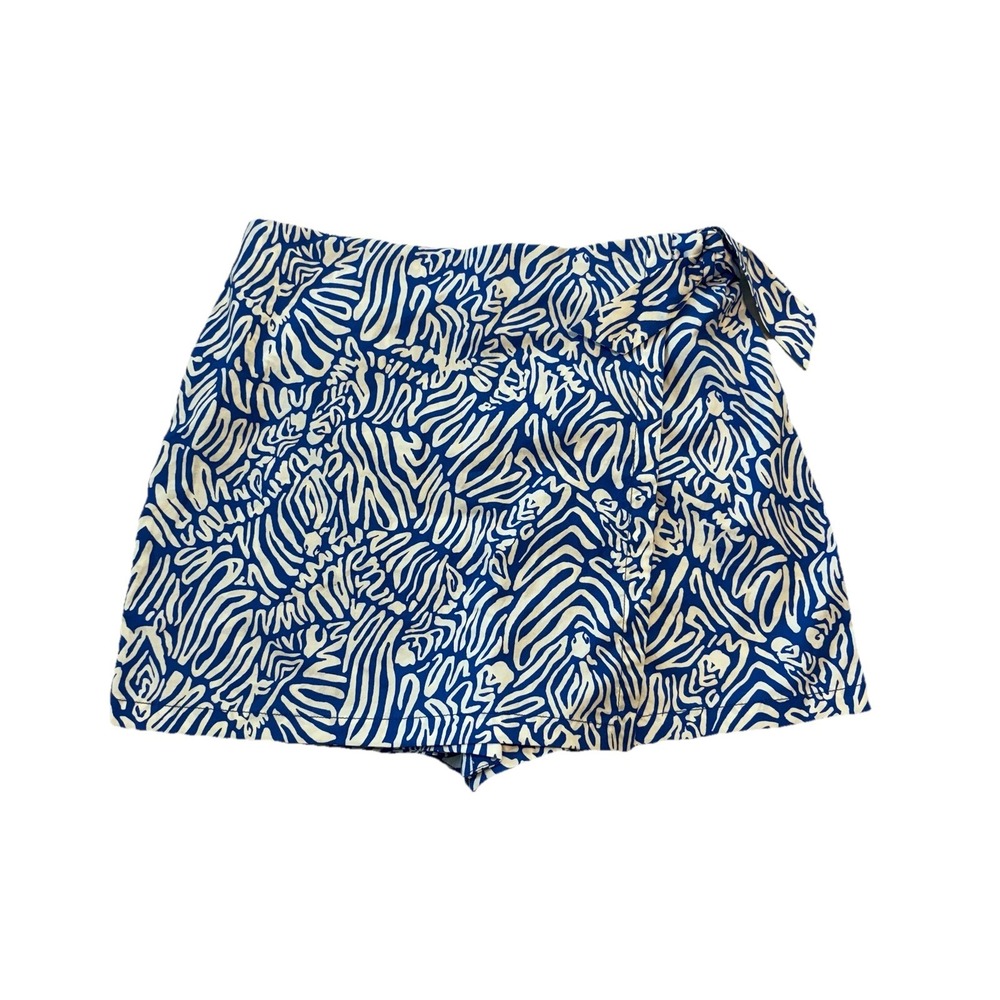 LILLY PULITZER ALYSIA MINI SKORT SIZE 8 Skirt MARTINIQUE BLUE ZEE BEBE WHITE NEW